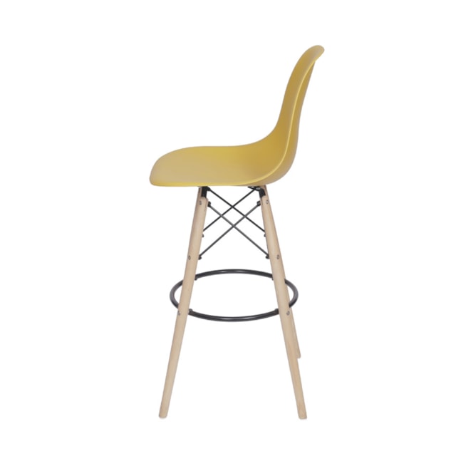 BANQUETA DKR PP AÇAFRÃO BASE MADEIRA BANQUETA DKR PP AÇAFRÃO BASE MADEIRA