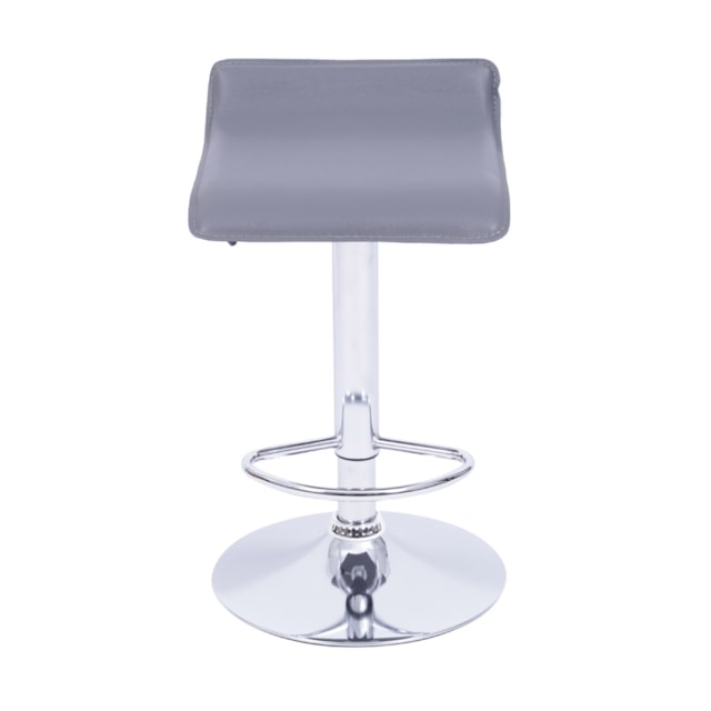 BANQUETA WAVE ESTOFADA PU CINZA BASE CROMADA BANQUETA WAVE ESTOFADA PU CINZA BASE CROMADA