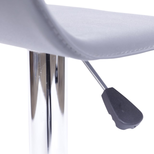 BANQUETA WAVE ESTOFADA PU CINZA BASE CROMADA BANQUETA WAVE ESTOFADA PU CINZA BASE CROMADA