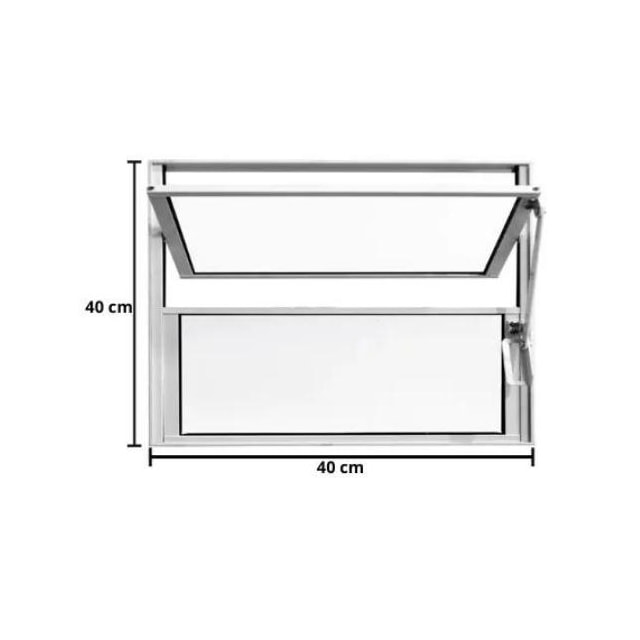 Basculante de Alumínio Branco 40 X 40cm - QUALITY Basculante de Alumínio Branco 40 X 40cm - QUALITY