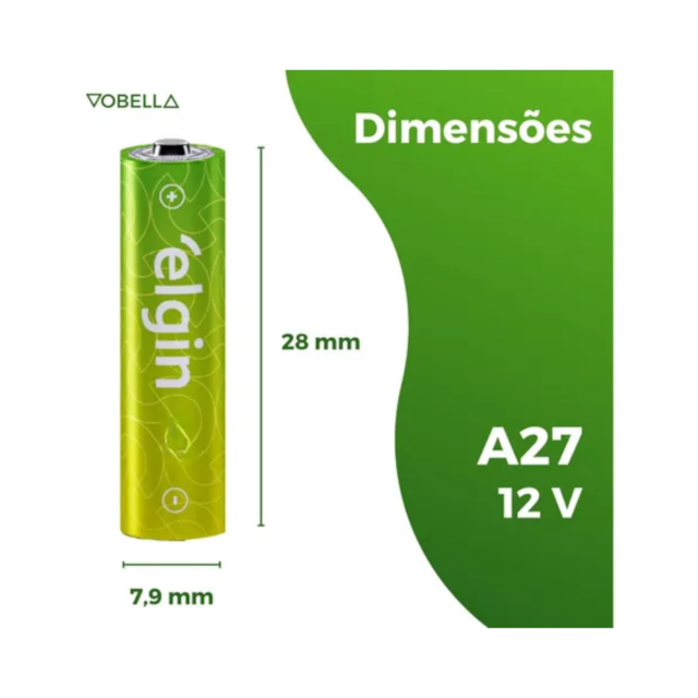 Bateria Alcalina 12V A27 - ELGIN