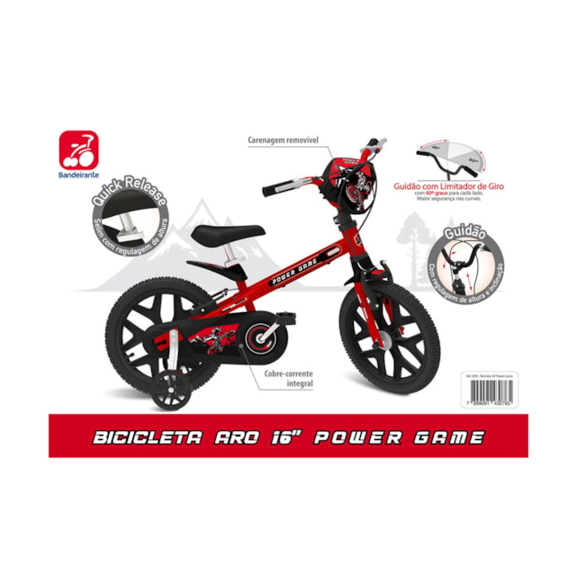 Bicicleta 16" Power Game - Pro