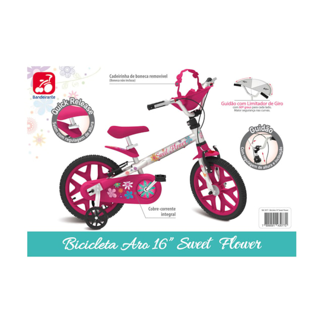 Bicicleta 16" Sweet Flower - Pro