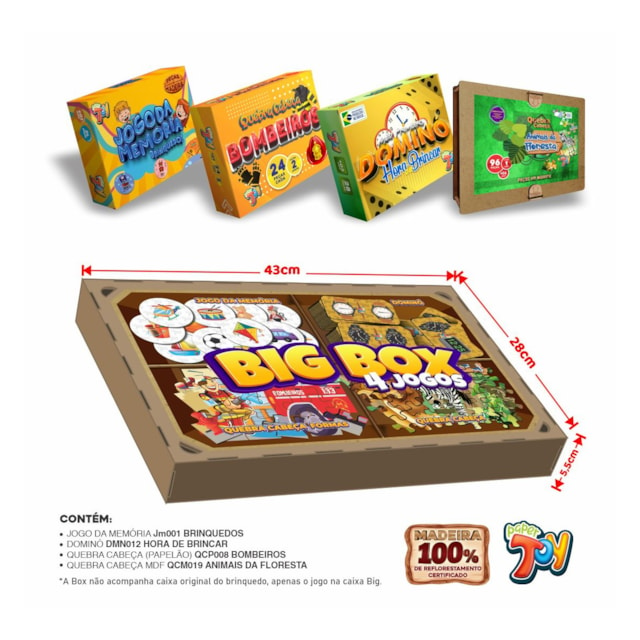 Big Box Com 4 Jogos na Caixa de MDF - 33342