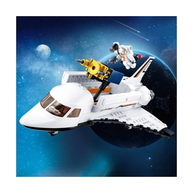 Blocos Cubic Astronautas Ônibus Espacial 231pçs Multikids - BR1034