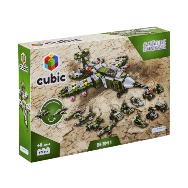 Blocos de Montar Cubic 25 em 1 Multikids Avião