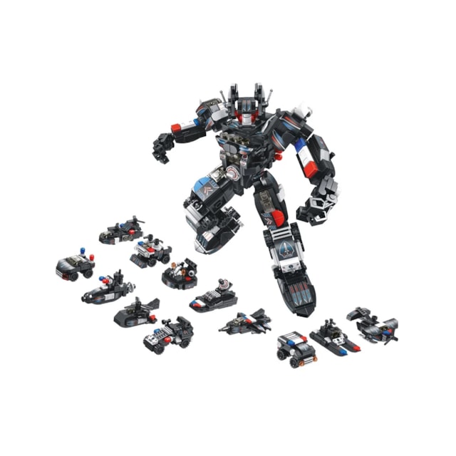 Blocos de Montar Cubic 25 em 1 Multikids Polícia Swat Robot