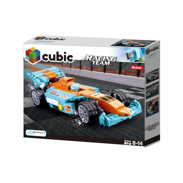 Blocos de Montar Cubic Racing Team 221 Peças Multikids - BR1489