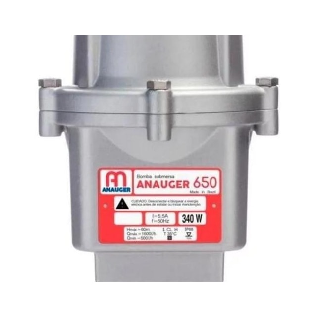 Bomba Vibratória para Poço 650/5G 340W Monofásica 220v - Anauger  Bomba Vibratória para Poço 650/5G 340W Monofásica 220v - Anauger
