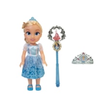 Boneca Princesas Disney Com Varinha e Tiara Multikids Cinderela