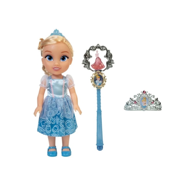 Boneca Princesas Disney Com Varinha e Tiara Multikids Cinderela Boneca Princesas Disney Com Varinha e Tiara Multikids Cinderela