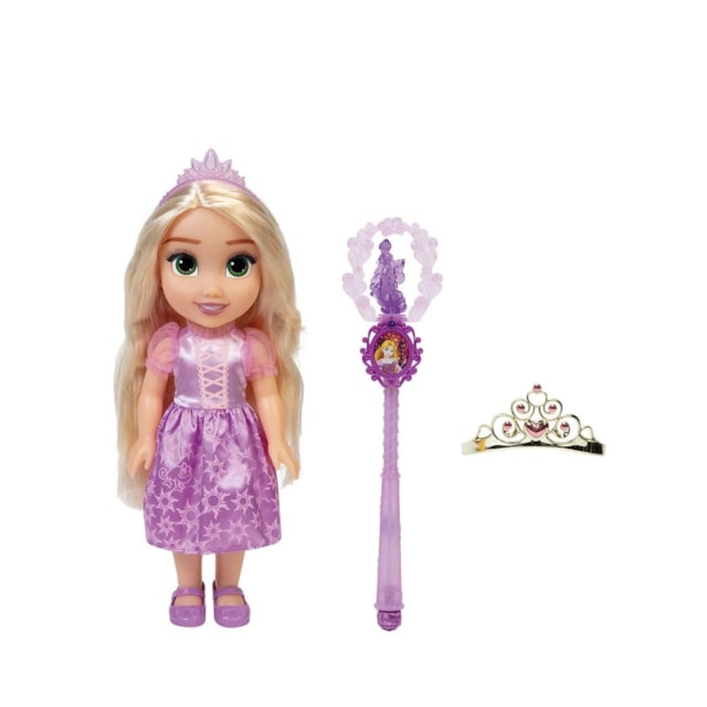 Boneca Princesas Disney Com Varinha e Tiara Multikids Rapunzel Boneca Princesas Disney Com Varinha e Tiara Multikids Rapunzel