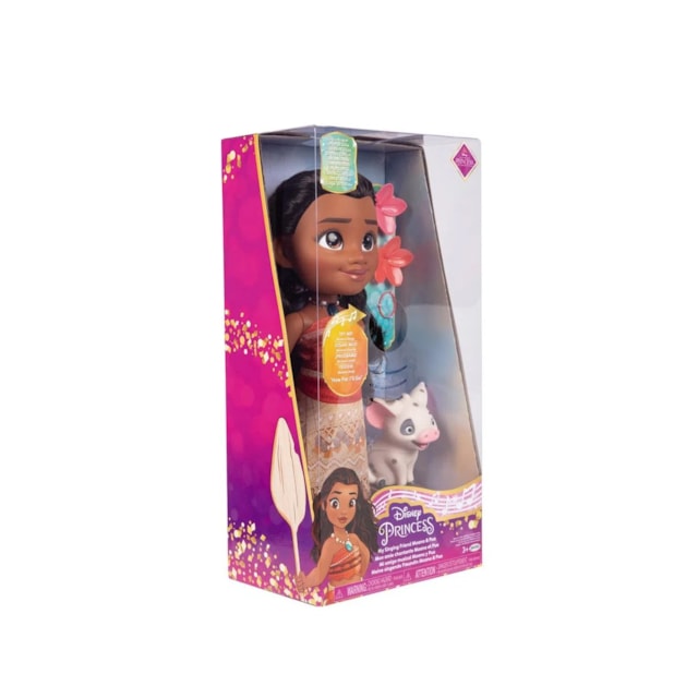 Boneca Princesas Disney Musical com Luz Som e Acessórios Multikids Moana