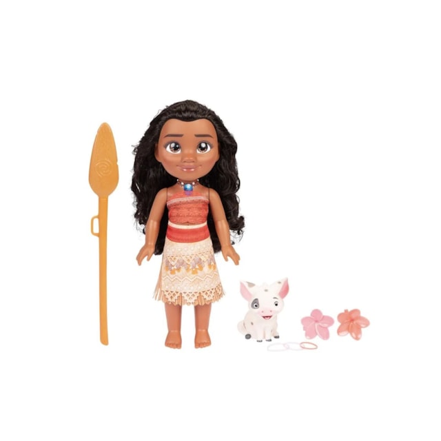 Boneca Princesas Disney Musical com Luz Som e Acessórios Multikids Moana