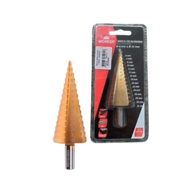 Broca Escalonada 4 32mm - WORKER Broca Escalonada 4 32mm - WORKER