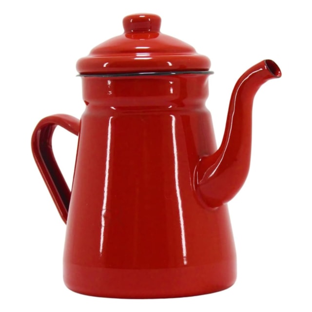 Bule Retrô em Ferro Esmaltado 1000ml Mimo Style Vermelho