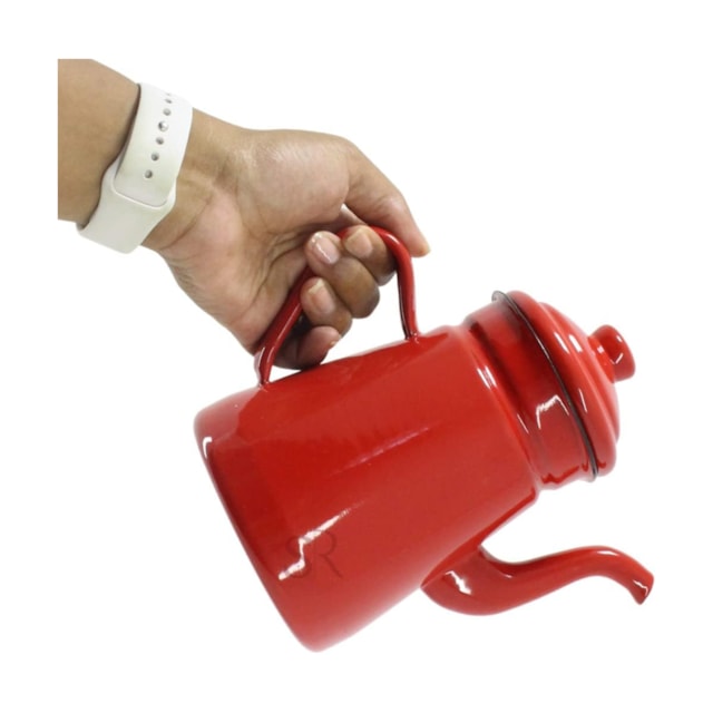 Bule Retrô em Ferro Esmaltado 1000ml Mimo Style Vermelho