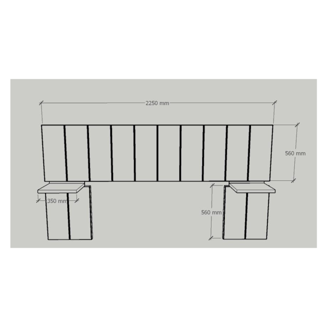 Cabeceira Estofada Angra Casal Bege + Bancada - Quarto Box