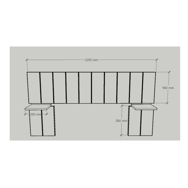 Cabeceira Estofada Angra Casal Cinza + Bancada - Quarto Box