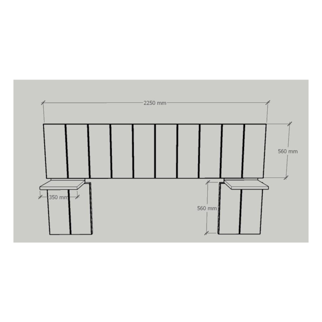 Cabeceira Estofada Angra Casal Marrom + Bancada - Quarto Box