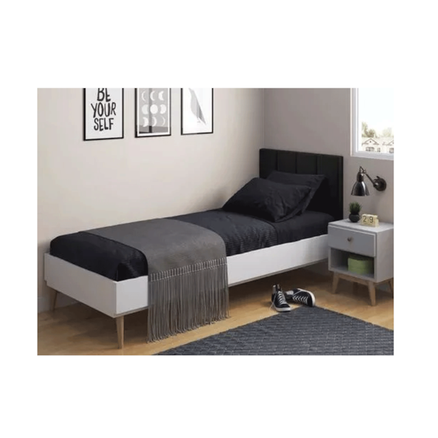 Cabeceira Solteiro Laura 0,90 Almofadada Preto Cabeceira Solteiro Laura 0,90 Almofadada Preto