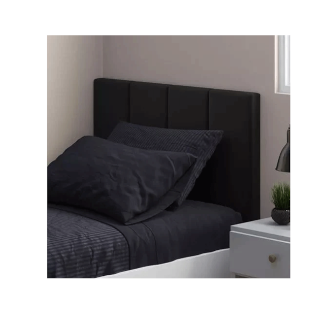Cabeceira Solteiro Laura 0,90 Almofadada Preto Cabeceira Solteiro Laura 0,90 Almofadada Preto