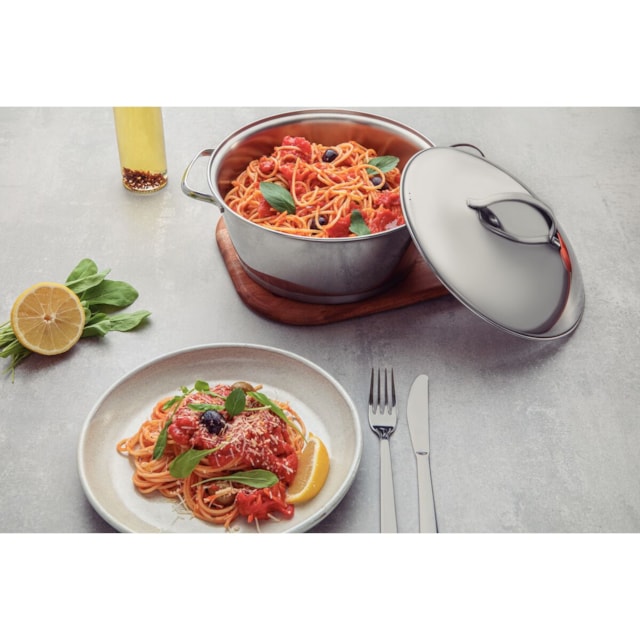 Caçarola Funda Tramontina Allegra em Aço Inox com Fundo Triplo 24 cm 5,7 L Caçarola Funda Tramontina Allegra em Aço Inox com Fundo Triplo 24 cm 5,7 L