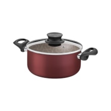 Caçarola Tramontina Paris em Alumínio Antiaderente Vermelho com Tampa de Vidro 20cm Caçarola Tramontina Paris em Alumínio Antiaderente Vermelho com Tampa de Vidro 20cm