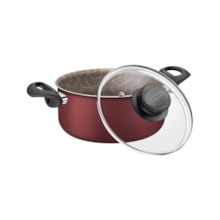 Caçarola Tramontina Paris em Alumínio Antiaderente Vermelho com Tampa de Vidro 20cm Caçarola Tramontina Paris em Alumínio Antiaderente Vermelho com Tampa de Vidro 20cm