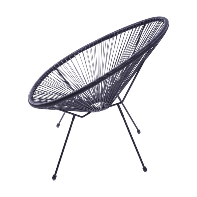 CADEIRA ACAPULCO CORDAS EM PVC PRETA CADEIRA ACAPULCO CORDAS EM PVC PRETA