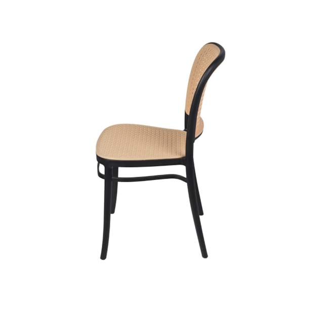 CADEIRA AMIS EM POLIPROPILENO PRETA E SIMULANDO PALHA NO ASSENTO E ENCOSTO CADEIRA AMIS EM POLIPROPILENO PRETA E SIMULANDO PALHA NO ASSENTO E ENCOSTO