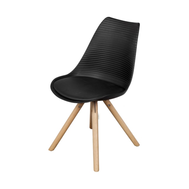 CADEIRA ATLAS PP ASSENTO ACOLCHOADO PRETA BASE MADEIRA CADEIRA ATLAS PP ASSENTO ACOLCHOADO PRETA BASE MADEIRA