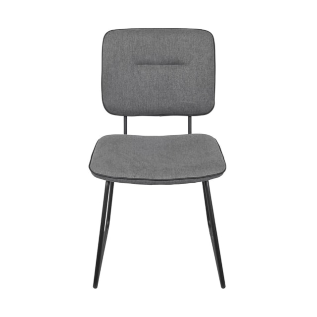 CADEIRA BATUR ESPUMA REVESTIDA EM LINHO CINZA E BASE EM AÇO PINTADO CADEIRA BATUR ESPUMA REVESTIDA EM LINHO CINZA E BASE EM AÇO PINTADO