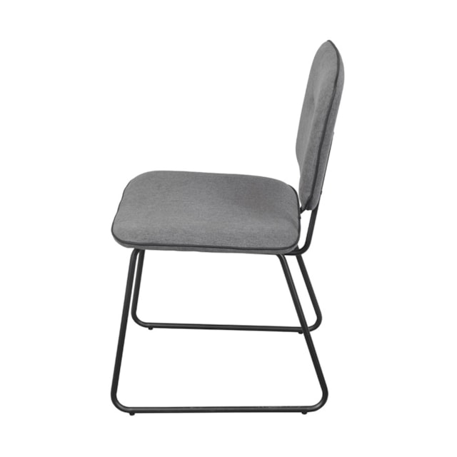 CADEIRA BATUR ESPUMA REVESTIDA EM LINHO CINZA E BASE EM AÇO PINTADO CADEIRA BATUR ESPUMA REVESTIDA EM LINHO CINZA E BASE EM AÇO PINTADO