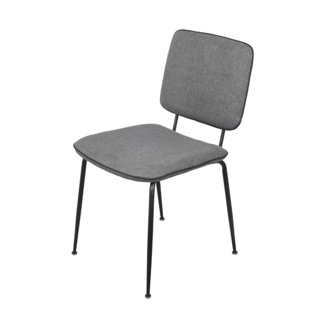 CADEIRA BATUR ESPUMA REVESTIDA EM LINHO CINZA E BASE EM AÇO PINTADO CADEIRA BATUR ESPUMA REVESTIDA EM LINHO CINZA E BASE EM AÇO PINTADO