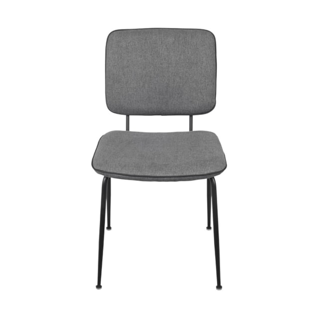 CADEIRA BATUR ESPUMA REVESTIDA EM LINHO CINZA E BASE EM AÇO PINTADO CADEIRA BATUR ESPUMA REVESTIDA EM LINHO CINZA E BASE EM AÇO PINTADO