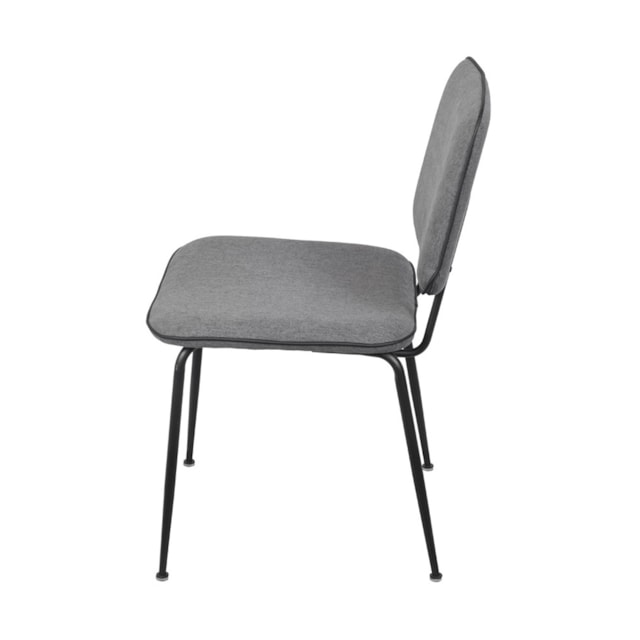 CADEIRA BATUR ESPUMA REVESTIDA EM LINHO CINZA E BASE EM AÇO PINTADO CADEIRA BATUR ESPUMA REVESTIDA EM LINHO CINZA E BASE EM AÇO PINTADO