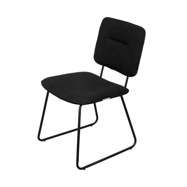 CADEIRA BATUR ESPUMA REVESTIDA EM LINHO PRETA E BASE EM AÇO PINTADO CADEIRA BATUR ESPUMA REVESTIDA EM LINHO PRETA E BASE EM AÇO PINTADO