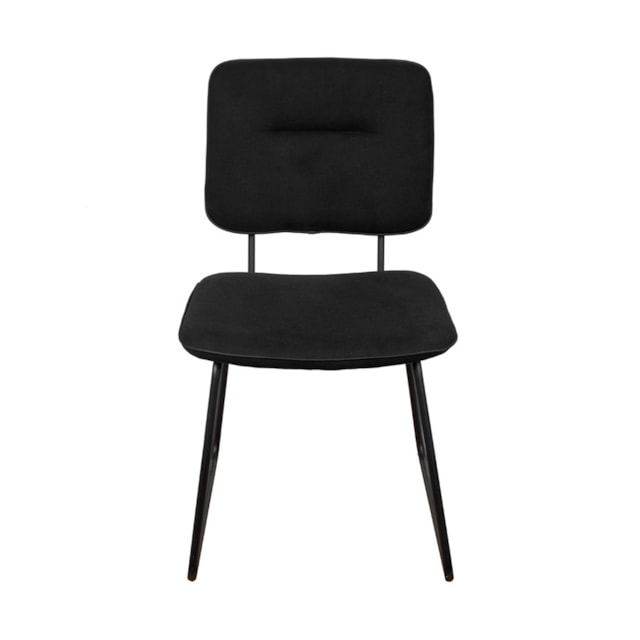 CADEIRA BATUR ESPUMA REVESTIDA EM LINHO PRETA E BASE EM AÇO PINTADO CADEIRA BATUR ESPUMA REVESTIDA EM LINHO PRETA E BASE EM AÇO PINTADO