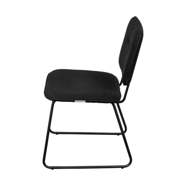 CADEIRA BATUR ESPUMA REVESTIDA EM LINHO PRETA E BASE EM AÇO PINTADO CADEIRA BATUR ESPUMA REVESTIDA EM LINHO PRETA E BASE EM AÇO PINTADO