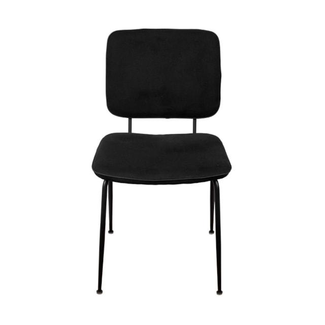 CADEIRA BATUR ESPUMA REVESTIDA EM LINHO PRETA E BASE EM AÇO PINTADO CADEIRA BATUR ESPUMA REVESTIDA EM LINHO PRETA E BASE EM AÇO PINTADO