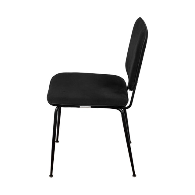 CADEIRA BATUR ESPUMA REVESTIDA EM LINHO PRETA E BASE EM AÇO PINTADO CADEIRA BATUR ESPUMA REVESTIDA EM LINHO PRETA E BASE EM AÇO PINTADO