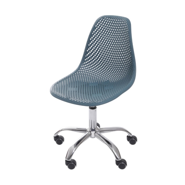 CADEIRA COLMEIA PP AZUL PETRÓLEO BASE MADEIRA RODÍZIO CADEIRA COLMEIA PP AZUL PETRÓLEO BASE MADEIRA RODÍZIO