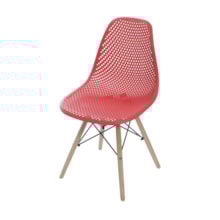 CADEIRA COLMEIA PP VERMELHA BASE MADEIRA CADEIRA COLMEIA PP VERMELHA BASE MADEIRA