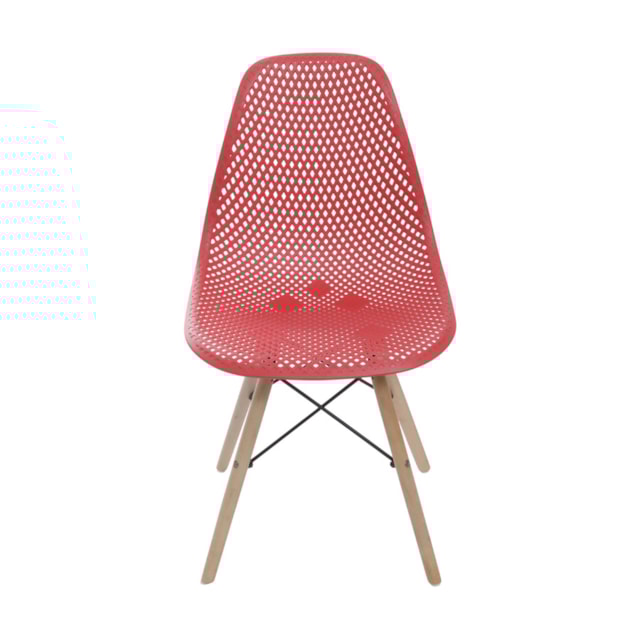 CADEIRA COLMEIA PP VERMELHA BASE MADEIRA CADEIRA COLMEIA PP VERMELHA BASE MADEIRA