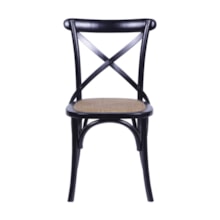 CADEIRA CROSS EM MADEIRA COR PRETA ASSENTO EM RATTAN CADEIRA CROSS EM MADEIRA COR PRETA ASSENTO EM RATTAN