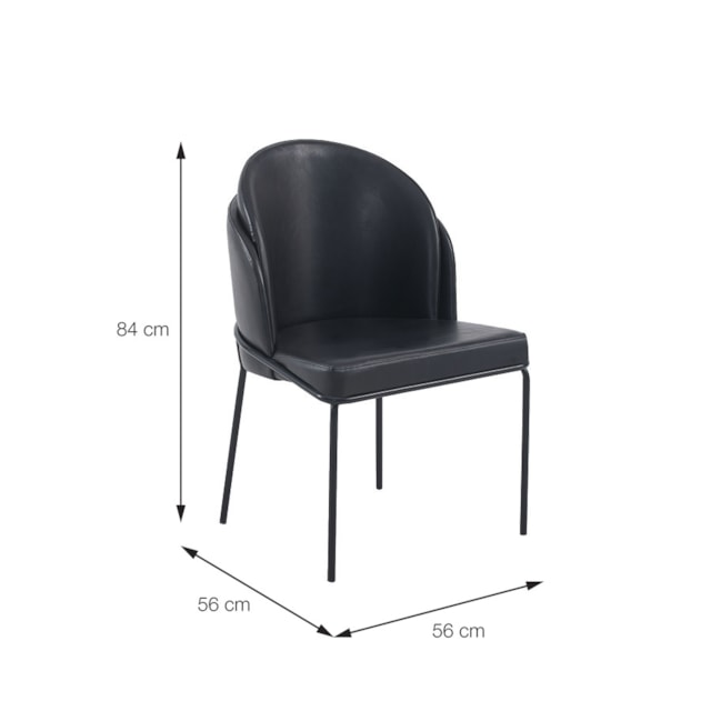 CADEIRA DENALI ESPUMA REVESTIDA EM PU PRETA E BASE EM AÇO PINTADO CADEIRA DENALI ESPUMA REVESTIDA EM PU PRETA E BASE EM AÇO PINTADO