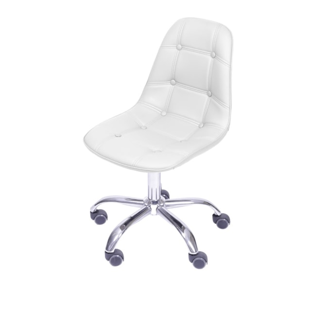 CADEIRA DKR BOTONÊ BRANCA BASE RODÍZIO CADEIRA DKR BOTONÊ BRANCA BASE RODÍZIO