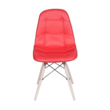 CADEIRA DKR BOTONÊ VERMELHA BASE MADEIRA CADEIRA DKR BOTONÊ VERMELHA BASE MADEIRA