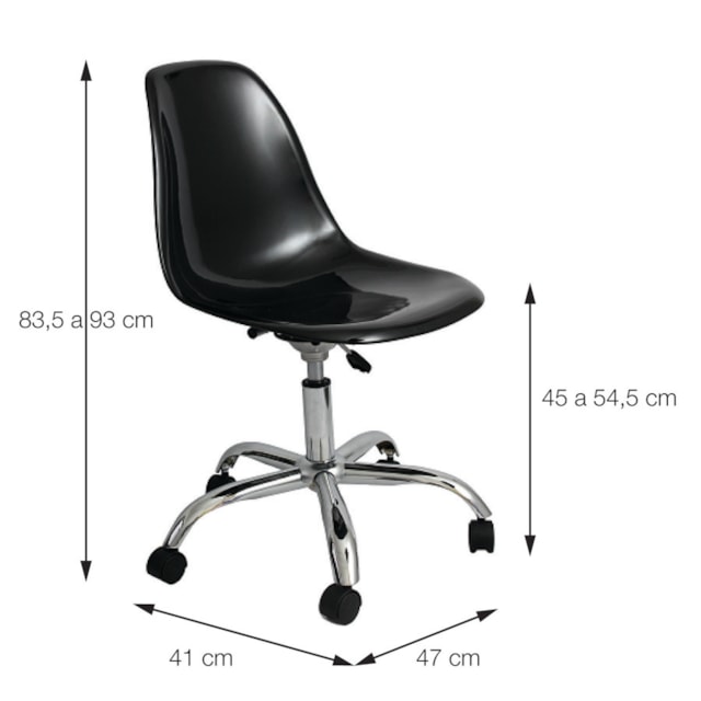 CADEIRA DKR PC INCOLOR BASE RODÍZIO